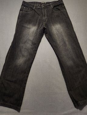 SouthPole Jeans Men Size 38x32 Black Baggy Relax Wide Leg Hip Hop